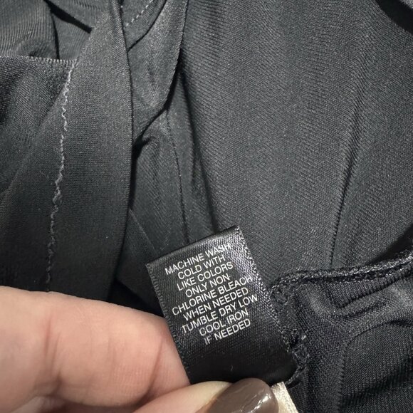 Vintage Y2K Express Jumpsuit XS Black Halter Jersey Wide Leg Crop Stretch - Picture 10 of 12